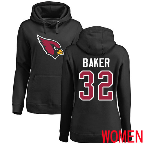 Arizona Cardinals Black Women Budda Baker Name And Number Logo NFL Football #32 Pullover Hoodie Sweatshirts->nfl t-shirts->Sports Accessory